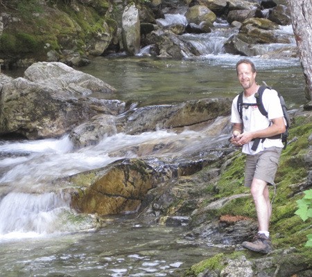 Mark O’Neill during a climb to Hozemeen Peak