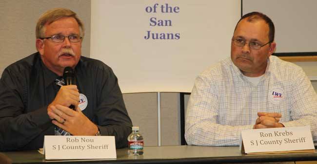 Sheriff Rob Nou and his opponent Ron Krebs.