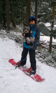 Yusuf holding Schmooey.