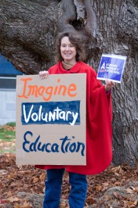 Morgan Paige demonstrates in Eastsound.