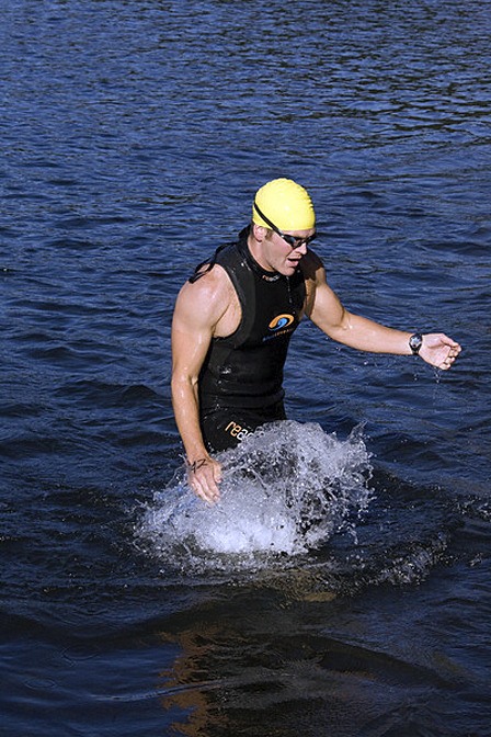 Tom Roseberry during the swimming portion of the event.