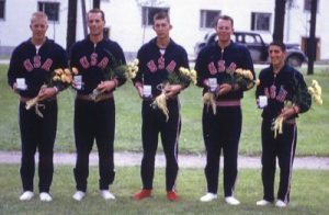 The crew from the 1952 Helsinki Olympics: Carl Lovsted