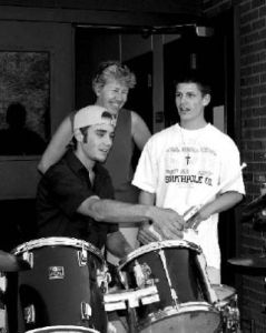 Teacher Marta Branch smiles as Andon Hiltner and Coyote Womack