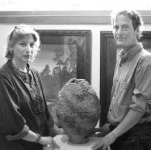 Hanah Alex-Glasser and James Hardman will exhibit her sculptures and his paintings at the Orcas Center during July.