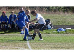 Jordan Haber (right) playing in Thursday’s game against La Conner.