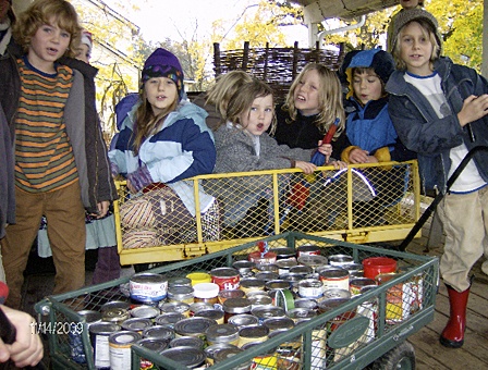 The kids during their food bank journey.