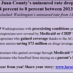 Contributed image/Rep. Rick Larsen&rsquo;s office                                *Enroll America & Civis Analytics. (2016, December). Changing Uninsured Rates by County&mdash;From 2013 to 2016. Retrieved from https://www.enrollamerica.org/research-maps/maps/changes-in-uninsured-rates-by-county/                                **Yen, Wei & Mounts, Thea. (2016, December). Second Year Impact of ACA on Washington State&rsquo;s Health Coverage (Washington State OFM Research Brief No. 80). Retrieved from http://www.ofm.wa.gov/researchbriefs/2016/brief080.pdf                                *** U.S. Department of Health & Human Services. (2016, December 13). New Report Details Impact of the Affordable