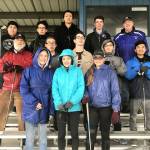 Golfers swing into action