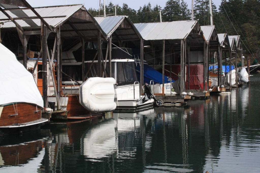 Staff photo/Hayley Day                                Albert Jensen and Sons Boat Yard and Marina on San Juan Island had up to eight employees about five years ago, but now has four. President Mike Ahrenius is currently looking for one more worker.