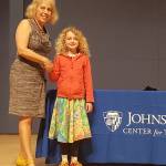 Roberta Wallace, Johns Hopkins CTY outreach, with Lily Compton.