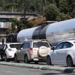 Staff photo/Hayley Day                                Drivers wait for the 1:50 p.m. departure from Friday Harbor on Tuesday, July 18. The sailing was pushed back to 2:45 p.m.