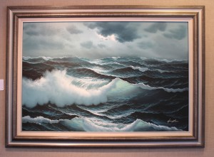 Mandi Johnson/staff photo                                &ldquo;Seascape&rdquo; oil painting by the artist Hampton.