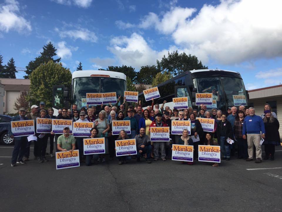 Orcas Islanders canvass in Redmond for Manka Dhingra