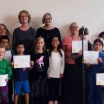 Contributed photo                                Students receiving awards for being safe in the month of September as part of a Positive Behavior Intervention and Support program at Orcas Elementary School.