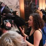 Taylor McAvoy photo                                Aurora Strauss-Reeves, a senior at Olympia High School, speaks to reporters.