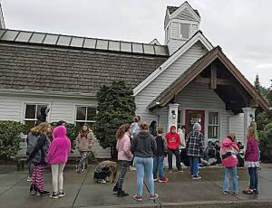 Orcas Christian School students participate in walk-out