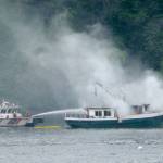Multi-agency response to Judd Cove boat fire