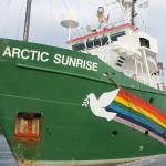 Volunteers against Kinder Morgan Trans Mountain Pipeline honored on Greenpeace vessel in Friday Harbor