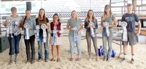 Contributed photo                                From left to right: Hunter Buffum (Lopez), Martha Lum (Orcas), Margot van Gelder (Orcas), Isabella Douglas (Orcas), Katelyn Minnis (Orcas), Allison Fleming (Friday Harbor), Erin Lean (Friday Harbor) and Dylan Roberson (Friday Harbor). Not pictured: Laura Brown.