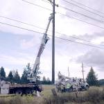 OPALCO pole replacement for Orcas Road re-alignment