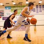 Viking basketball players working hard