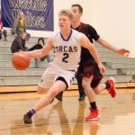 Viking basketball players working hard