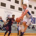 Viking basketball players working hard