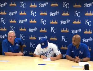Contributed photo. Austin Lambright signs on with the Royals.