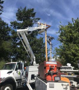 OPALCO crew work to strengthen islands power grid/ Contributed photo/Opalco.
