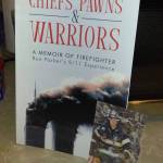 Chiefs, Pawns & Warriors on display at Orcas Hotel. The dedication inside reads, To my brothers who walked with me to hell and back, and to those who lost their way on the return home  I humbly dedicate this book.