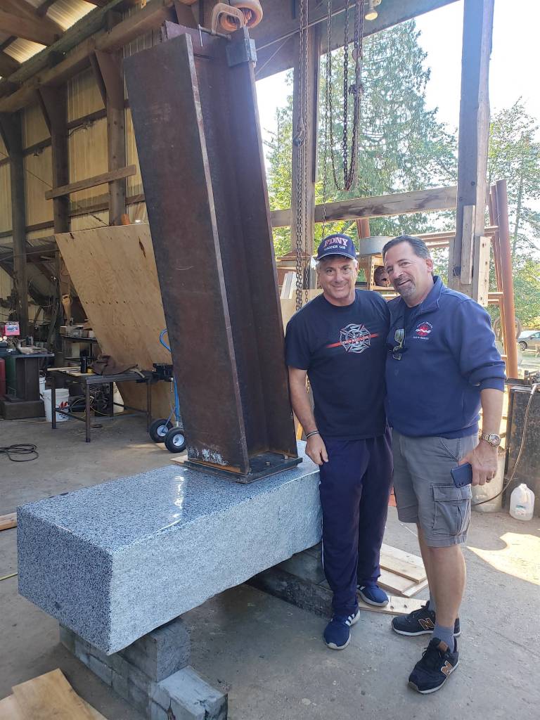 Contributed photo                                Parker and Stameison share a moment next to the beam.