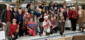 Anita Orne/contributed photo                                Floating Ukulele Jam group last December on the final sail of the fall season.