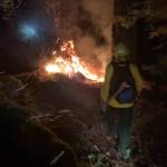 Contributed Photo                                Orcas Island Fire and Rescue was able to contain the blaze using wildland hand tools