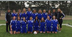 Contributed photo                                Back Row: Coach Chama Anderson, Ella Bigbee, Lokahi Anuenue, Birdie Greening, Izie Janecek, Celia Groeninger, Sofia Fleming, Nisha Woolworth, Corrah Wood, coaches Stephanie Cave and Alison OToole. Front row: Miette Woolworth, Anwyn Thompson, Maya Heikkinen, Grace Gustafson, Camryn Thompson, Lily Brandt, Destiny Wright and Arla Sutton.
