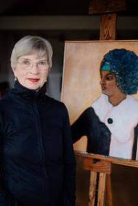 Contributed photo                                Above: Betsy Nelson and her piece, Unknown Woman.