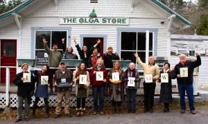 Contributed photo                                 On the porch: Board members Selby Lighthill, Gay Peresky, Colleen Stewart, Debbie Durand, Oshen Schiweck. Not present: Bizzy Riley and Frank Martin. Bottom: Joe Symons, Natalie Menacho, Cal Rogers, Chelsea Thorpe, Ritambhara Tyson, Shawna Hanan, Lorna Rhodes, Learner Limbach, Grace Chung, Dan Gottlieb.