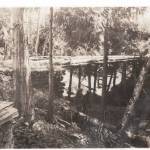 Original timber trestle bridge over West Beach creek circa 1936