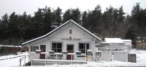 Contributed Photo | The Olga Store building dressed in white during snow days 2020