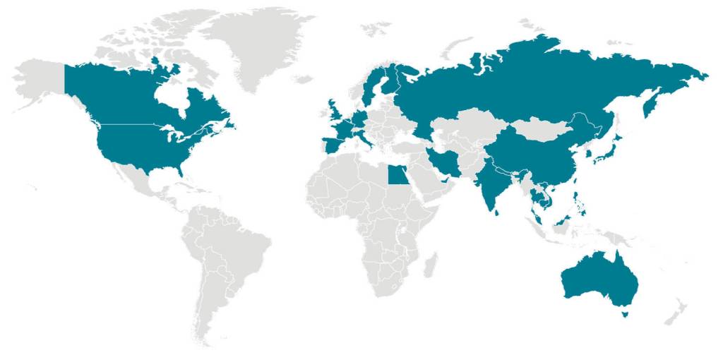 CDC photo                                A map of areas that have reported cases of novel coronavirus.