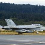 An EA-18G Growler taxis down the airstrip on Naval Air Station Whidbey Island during the squadron’s welcome home ceremony in August 2017. (U.S. Navy photo by Mass Communication Specialist 2nd Class Scott Wood/Contributed photo)