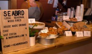 Photo by Andy Agulue. Each season, Currey brings fresh ingredients into the wood-fired oven. In the winter: pumpkin cream-filled and bay leaf cream-filled doughnuts, salted honey pies, and Buckwheat, chèvre, quince pop-tarts to name a few.