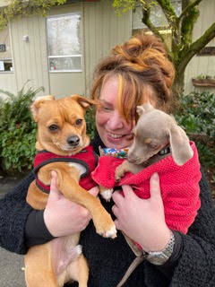 Jasper and Grace McCune with Misha (far right) on the first day they met.