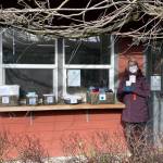 Contributed photo
Holly modeling new warm winter gear, clean PPE, and a hot cup of coffee, all available at OCRC’s new space.