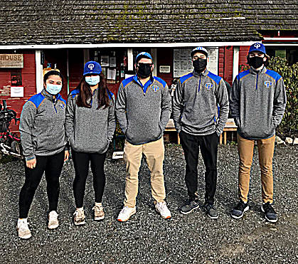 Contributed photo
Golfers, left to right, Tayla Malo, Lili Malo, Coach Ryan Kennedy, Coach Pete McWilliams and Finn Rubottom.