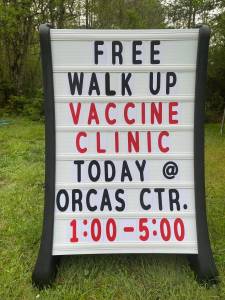 Walk-in clinic on Apri 27.