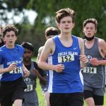 Alyson Stephens photo
Justin Derr (145) and Will Stephens (152) race to the finish line on MVCs home course April 30.