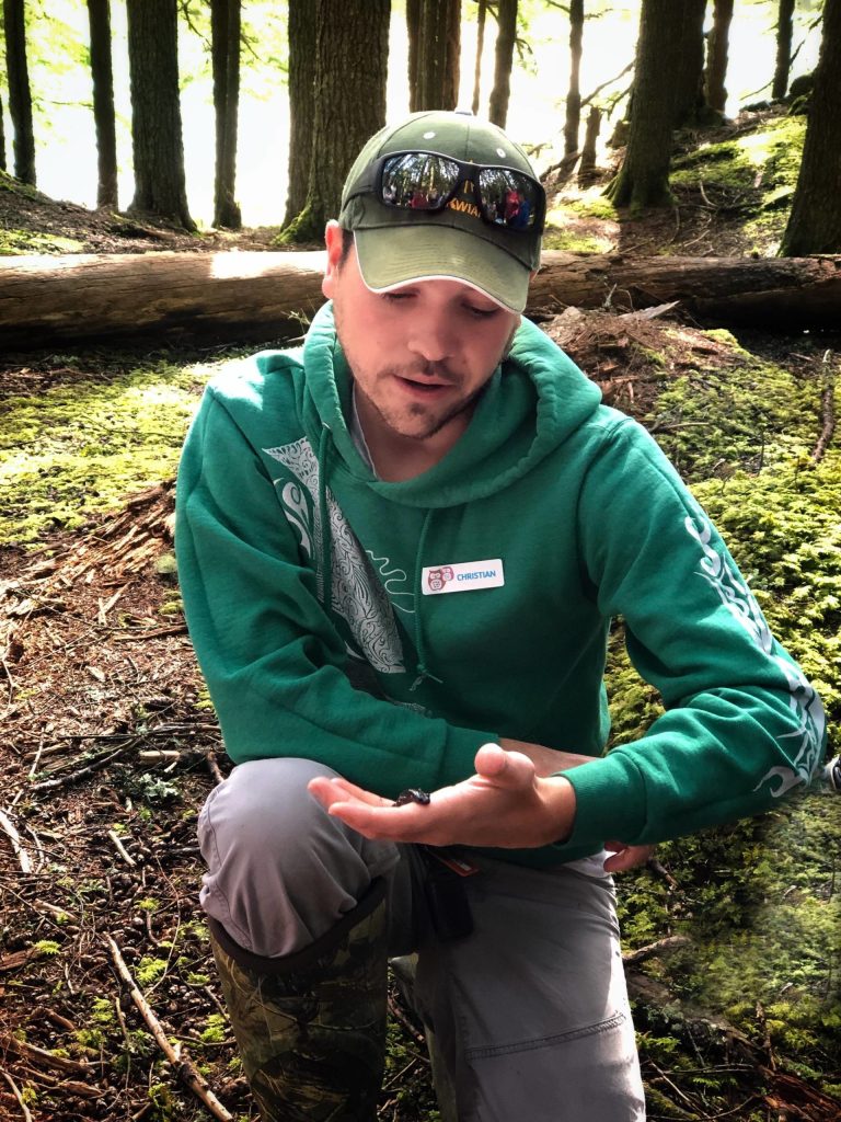 Contributed photo
Christian Oldham talking about newts.