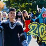 Corey Wiscomb photo
Pedro Banderas leads the Junior Class Float down Main St. for the Homecoming Parade.