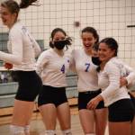 Corey Wiscomb photo
L-R: Bethany Carter, Shaye Spinner, Sera Knapp, Ava Ashcraft and Tayla Malo celebrate the home playoff win against Providence.