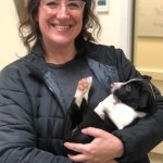 <em><strong>Colleen Smith/staff photo </strong></em>
Shelter director Kristina Snyder with one of the puppies.